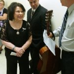 Janis and Lewis Phillips backstage with The Cockman Family at the 2015 Blue Ridge Hall of Fame presentation - photo by Cindy Baucom