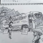 Artist rendering The Bluegrass Bus at Thomas Point Beach - August 2012