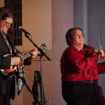 Nathan Livers and Michael Cleveland at Bluegrass On The Grass (July 13, 2013) - photo by Frank Baker