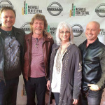 Wayne Franklin, Sam Bush, Emmylou Harris, and Kris Wheeler on the red carpet for the premiere of Revival: The Sam Bush Story (4/21/15)