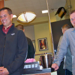 Lonesome River Band backstage at the Late Show (11/10/11): Barry Reed and Randy Jones