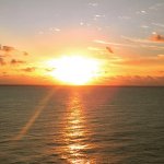Caribbean sunset on the First Quality Bluegrass Cruise - photo by Julie King