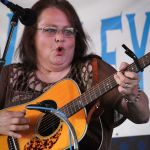 Dale Ann Bradley with Sister Sadie at the 2015 Delaware Valley Bluegrass Festival - photo by Frank Baker