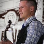 Joe Dean with Doyle Lawson & Quicksilver at the 2015 Delaware Valley Bluegrass Festival - photo by Frank Baker