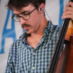 Ethan Jodziewicz with Sierra Hull at the 2015 Delaware Valey Bluegrass Festival - photo by Frank Baker