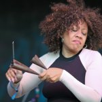 Tonya Jackson with Keller Williams at DelFest 2013 - photo © Gina Proulx