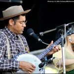 Dom Flemons and Rhiannon Giddens with Carolina Chocolate Drops at DelFest 2013 - photo © G. Milo Farineau