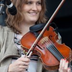Kimber Ludiker with Della Mae at The Festy 2013 - photo © Gina Elliott Photographer