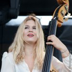 Shelby Means with Della Mae at The Festy 2013 - photo © Gina Elliott Photographer