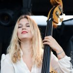 Shelby Means with Della Mae at The Festy 2013 - photo © Gina Elliott Photographer