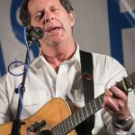 Paul Brewster with Ricky Skaggs at the 2016 Delaware Valley Bluegrass Festival - photo by Frank Baker