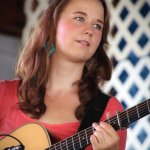 Courtney Hartmann with Della Mae at the 2013 Delaware Valley Bluegrass Festival - photo by Frank Baker