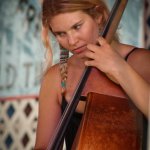Shelby Means with Della Mae at the 2013 Delaware Valley Bluegrass Festival - photo by Frank Baker