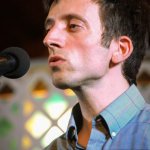 Andrew Conklin with Laurie Lewis & the Right Hands at the 2013 Delaware Valley Bluegrass Festival - photo by Frank Baker