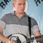 Evan Ward with Audie Blaylock at the 2016 Delaware Valley Bluegrass Festival - photo by Frank Baker