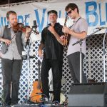 Bryan McDowell, Mark Schatz, and Jarod Walker with The Claire Lynch Band at the 2016 Delaware Valley Bluegrass Festival - photo by Frank Baker