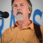 Greg Booth with The Kathy Kallick Band at the 2016 Delaware Valley Bluegrass Festival - photo by Frank Baker