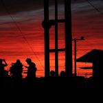Sun goes down at the 2016 Delaware Valley Bluegrass Festival - photo by Frank Baker