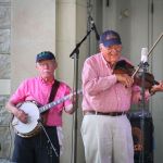 Ed Culls and Fletcher Bright with Dismembered Tennesseans at the 2015 Bluegrass on the Grass Festival - photo by Frank Baker