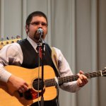 Dustin Pyrtle with Doyle Lawson & Quicksilver at the Ruritan Club in Galax, VA (4/6/13) - photo by Judith Burnette