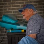 Sonny Osborne listens at the party held Lance LeRoy's honor - photo © Dreama Stephenson Photography