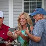 Rhonda Vincent shares a laugh with Sonny Osborne at the party held Lance LeRoy's honor - photo © Dreama Stephenson Photography