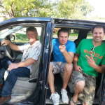 Jimmy Campbell and the McLemore twins getting ready to head for World of Bluegrass in Raleigh