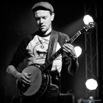 Chris Pandolfi with The Infamous Stringdusters at Crossroad Music Hall; Huntsville, AL (3/9/13) - photo by Todd Powers