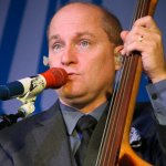 Darin Vincent with Dailey & Vincent at the 2014 Delaware Valley Bluegrass Festival - photo by Frank Baker