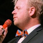 Jamie Dailey with Dailey & Vincent at the 2014 Delaware Valley Bluegrass Festival - photo by Frank Baker