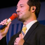 Christian Davis with Dailey & Vincent at the 2014 Delaware Valley Bluegrass Festival - photo by Frank Baker