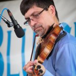 Freeman Corey with Bob Amos & Catamount Crossing at the 2014 Delaware Valley Bluegrass Festival - photo by Frank Baker