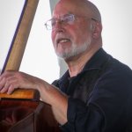 Eric Levenson with Amy Gallatin & Stillwaters at the 2014 Delaware Valley Bluegrass Festival - photo by Frank Baker