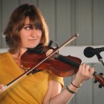 Kimber Ludiker with Della Mae at Delaware Valley (September 2012) - photo by Frank Baker