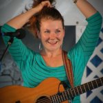 Celia Woodsmith with Della Mae at Delaware Valley (September 2012) - photo by Frank Baker