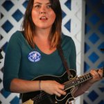 Jenni Lyn Gardner with Della Mae at Delaware Valley (September 2012) - photo by Frank Baker