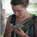 Courtney Hartman with Della Mae at Delaware Valley (September 2012) - photo by Frank Baker