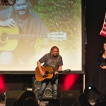 Dalibor Cidlinsky in an impromptu performance of Shady Grove after accepting his 2015 European Bluegrass Pioneer Awards (3/14/15) - photo by Robert Bowe
