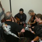 Halwway jam during Fan Fest 2012 with Darol Anger and Mark Schatz - photo by Dan Loftin