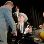 Curly Lewis accepting his induction into the National Fiddler Hall of Fame (2/6/13) - photo by Ken Ames