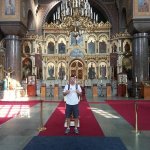 Justin Jenkins poses in an old Finnish church