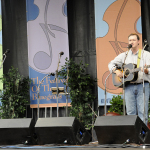 John Bowman doing a solo bit with The Boxcars at the 2013 Festival of the Bluegrass - photo © Estill Robinson