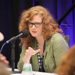 Becky Buller at the songwriting seminar at World of Bluegrass 2016 - photo by Frank Baker