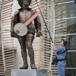 KET TV interviews Sir Walter Raleigh at World of Bluegrass 2016 - photo by Frank Baker