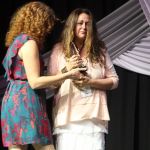 Donna Ulisse accepts her Songwriter of the Year Award at World of Bluegrass 2016 - photo by Frank Baker Union