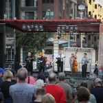 Mark Kuykendall and Bobby Hicks at Wide Open Bluegrass 2016 - photo by Frank Baker