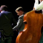 Noam Pikelney, Bryan Sutton and Barry Bales at FreshGrass 2013 - photo by Dave Hollender