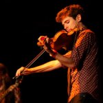 Alex Hargre with Sarah Jarosz at FreshGrass 2013 - photo by Dave Hollender