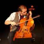 Nat Smith with Sarah Jarosz at FreshGrass 2013 - photo by Dave Hollender