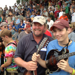 Tim Finch with Eastman with mandolin winner Jack Dunlap at Galax 2012 - photo by John Goad